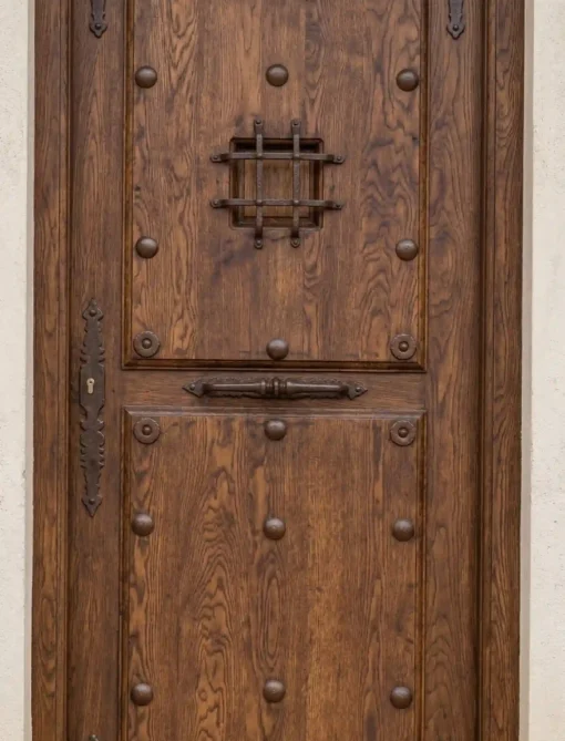 PUERTA RÚSTICA CON REJA 32