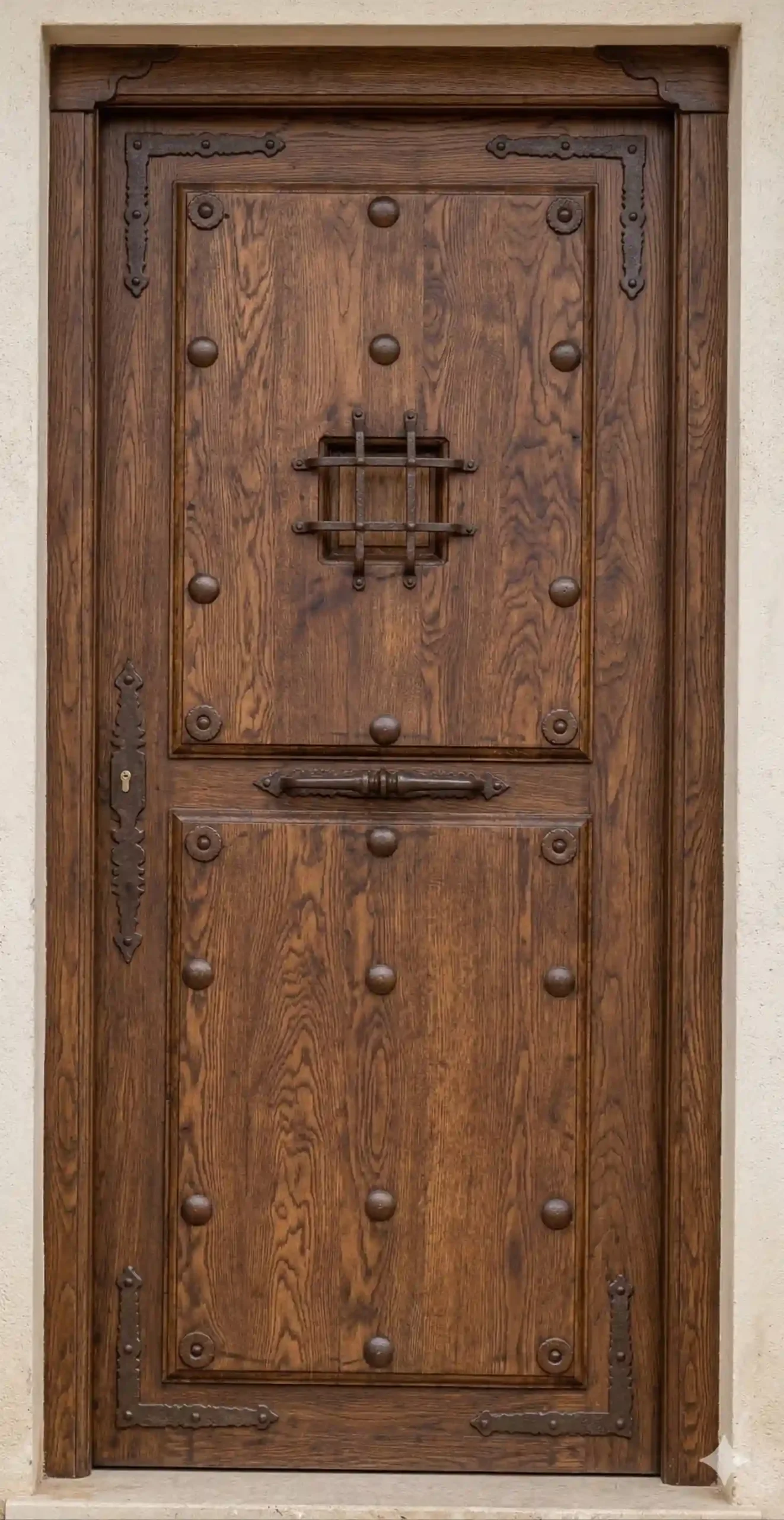PUERTA RÚSTICA CON REJA 32