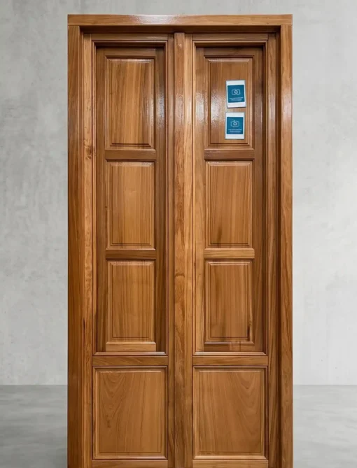 Balconera de madera maciza con cuarterones B04